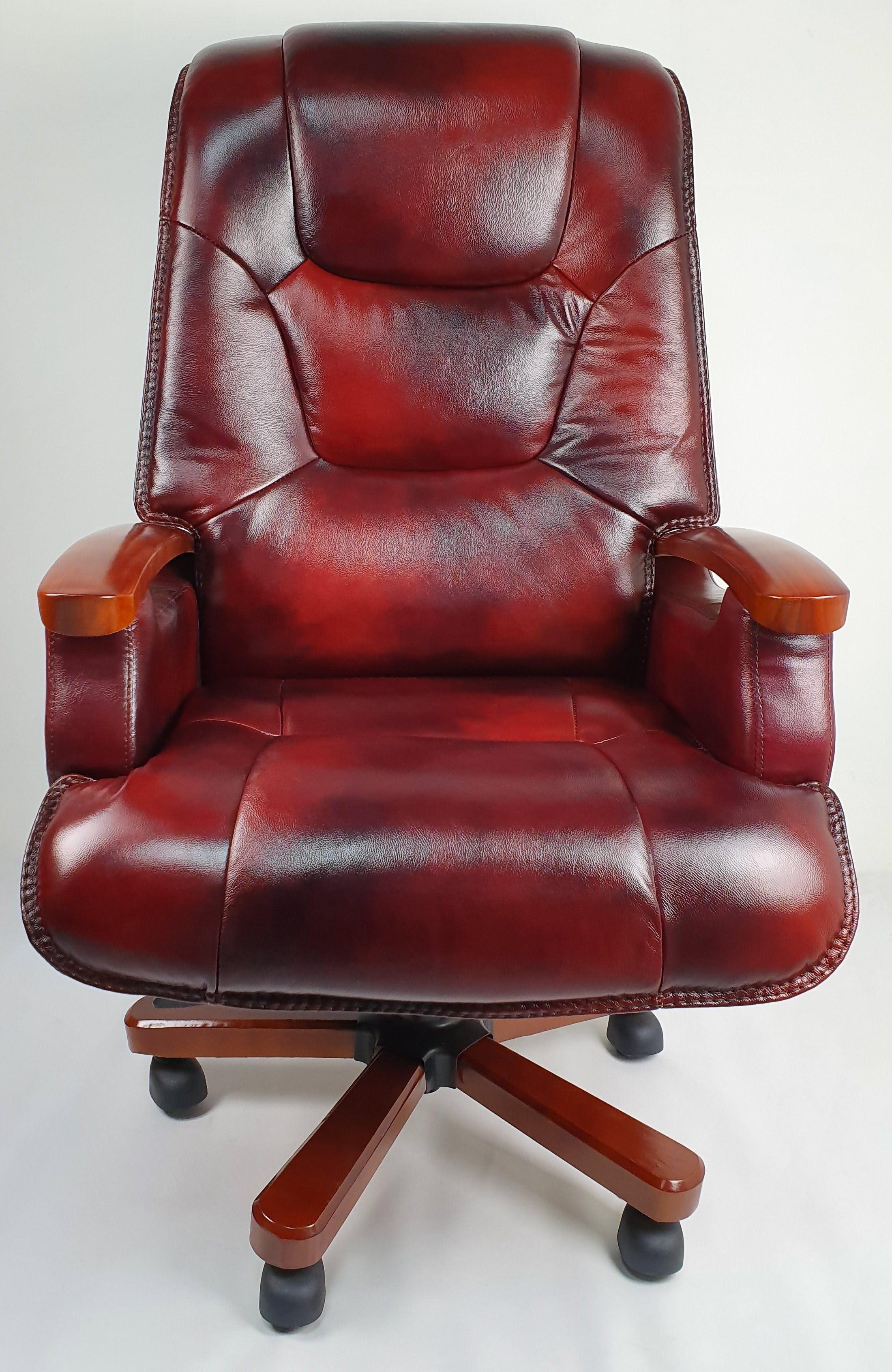 Luxury Burgundy Leather Executive Office Chair - A302